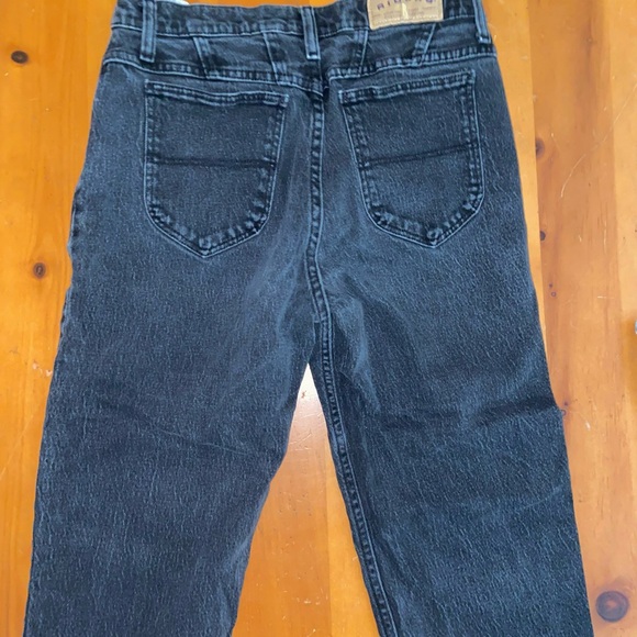 Black denim Riders Jeans cut off straight raw hem 90s pants punk vibe streetwear - Picture 8 of 12